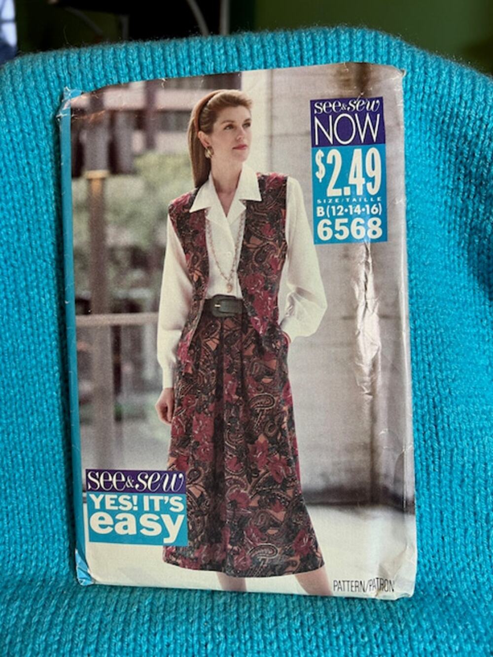 Butterick Sewing pattern 6568 blouse midi skirt vest